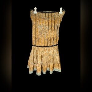 💯 % SILK Gold Blue and Black Dress made in India